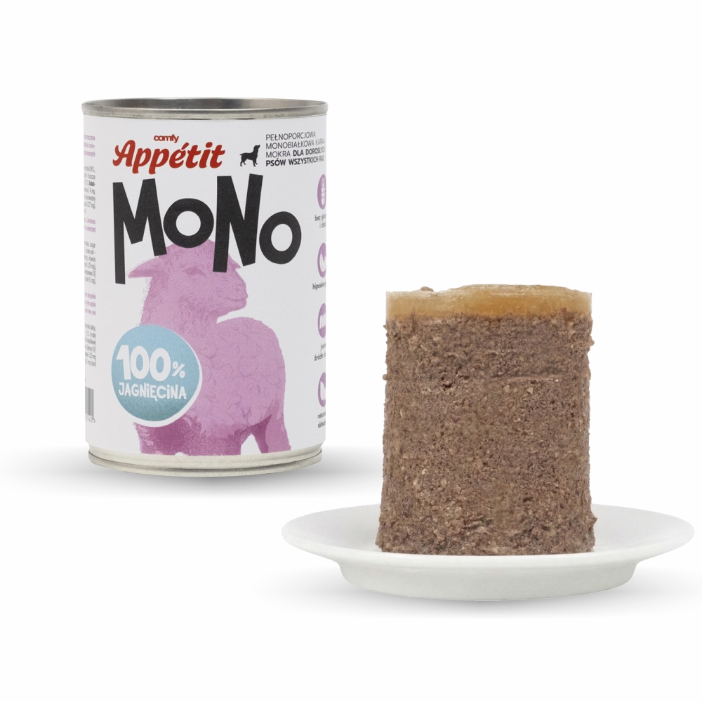 Comfy Appetit Mono Jagnięcina Monoproteinowa Karma Mokra Dla Psa Zestaw 3 sztuk 400g